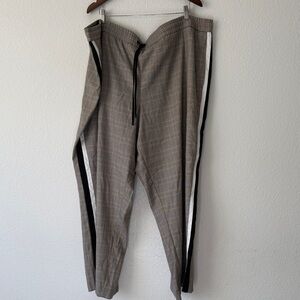 Nine West Women's Plaid Wide Leg Pants with Black and White Stripes